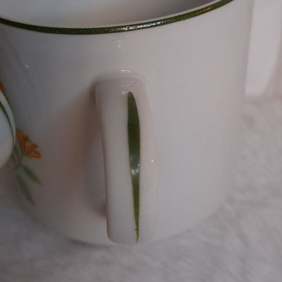 Three Vintage Japan Yellow Floral Ceramic Cups Decor Mid Century Modern - Picture 6 of 13